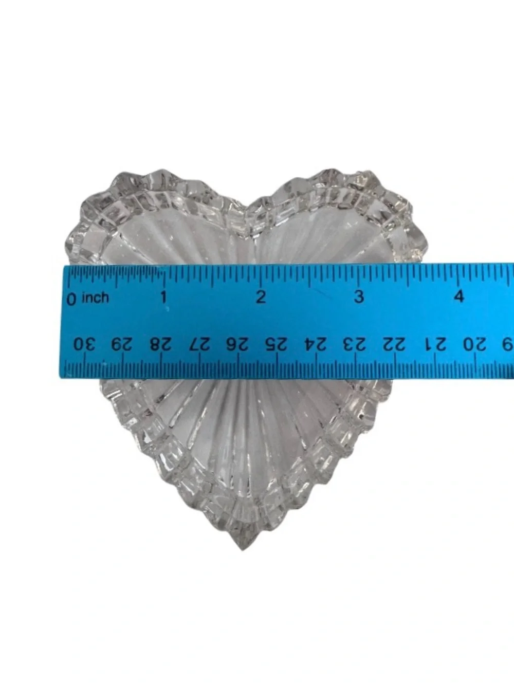 Vintage Zajecar 24% Lead Crystal Heart Trinket Dish Yugoslavia